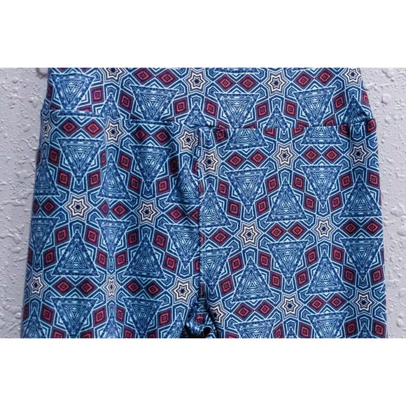NWOT LuLaRoe Blue Kaleidescope Leggings One Size (OS) - Picture 3 of 3